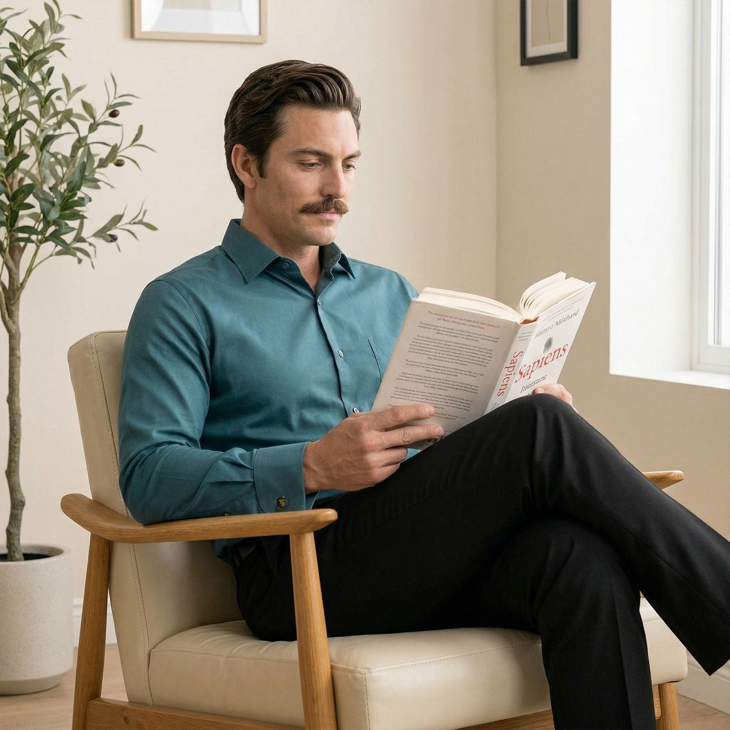 French Cuff Giza Cotton Shirt In Teal