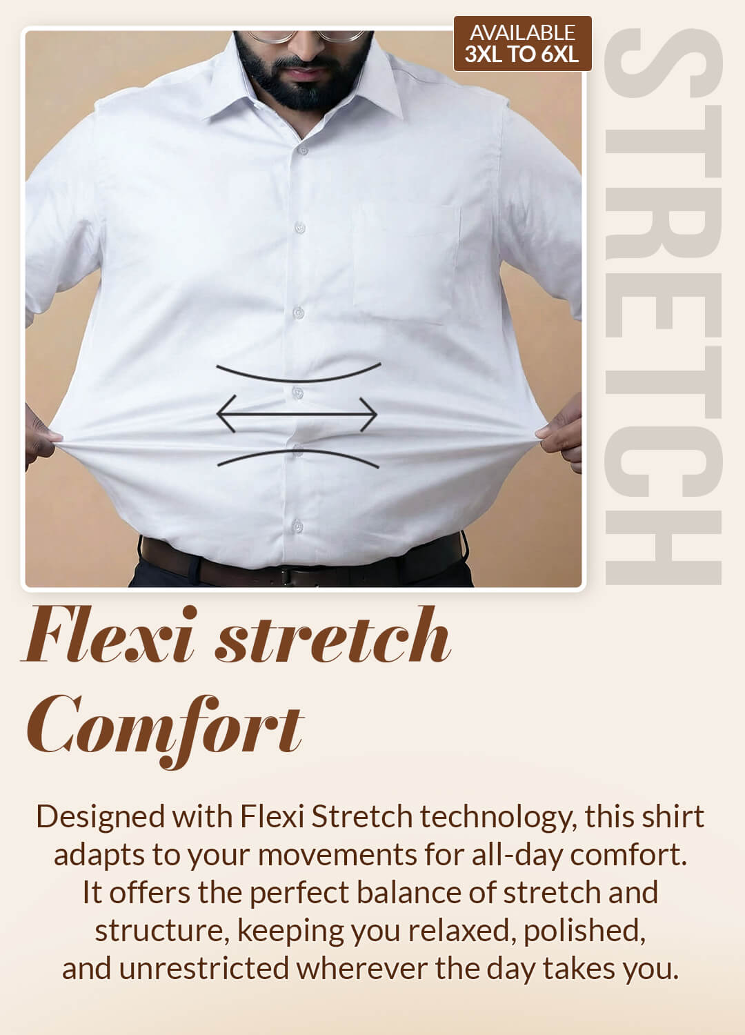 Flexi Stretch Plus Shirt in Snow