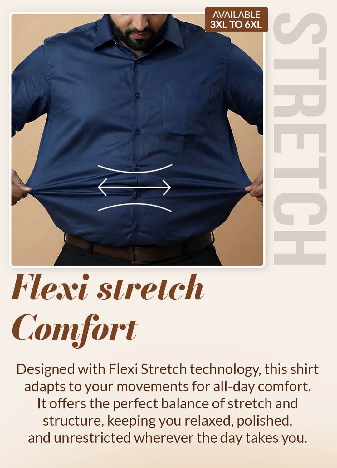Flexi Stretch Plus Shirt in Saphire