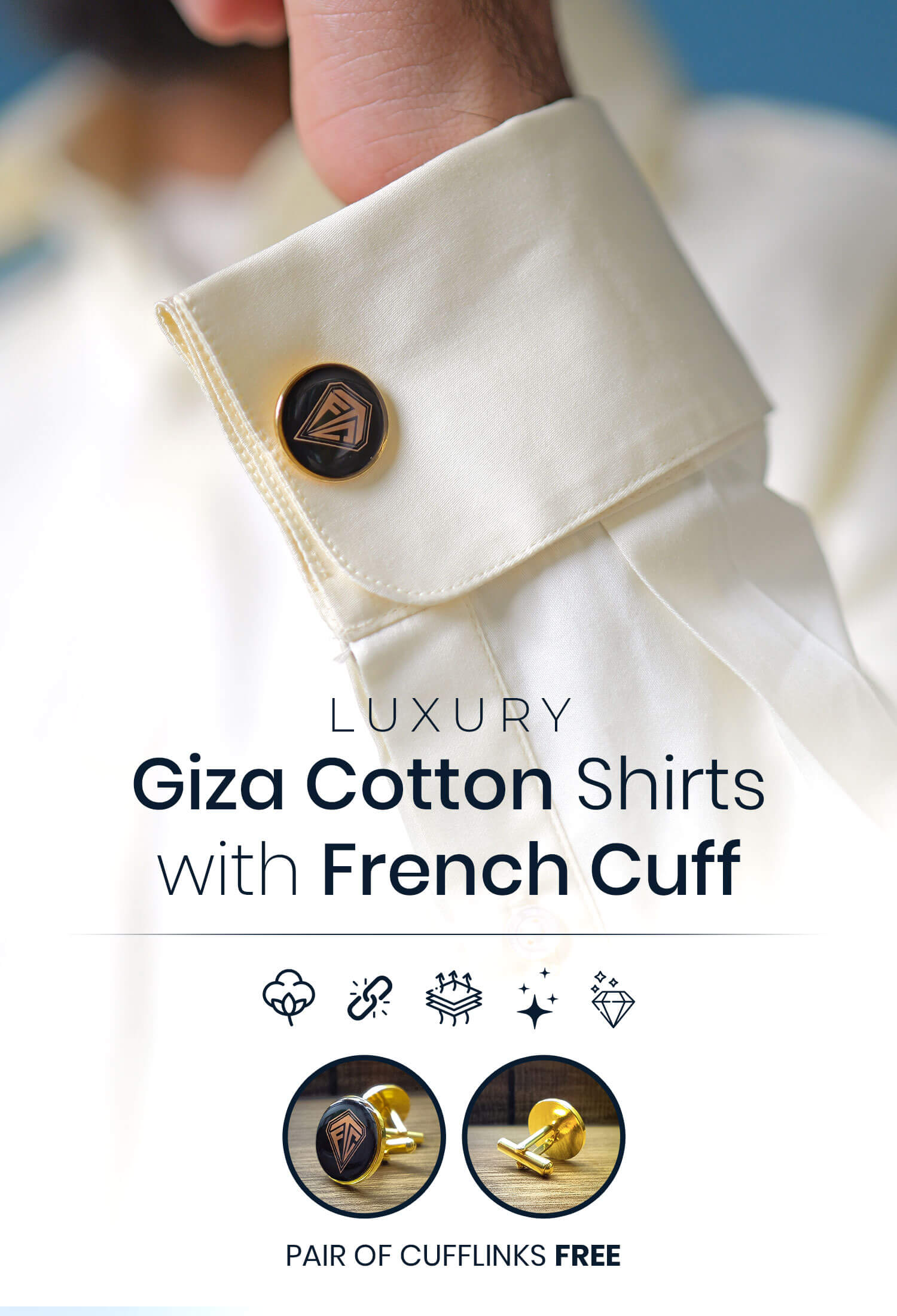 French Cuff Shirts For Men