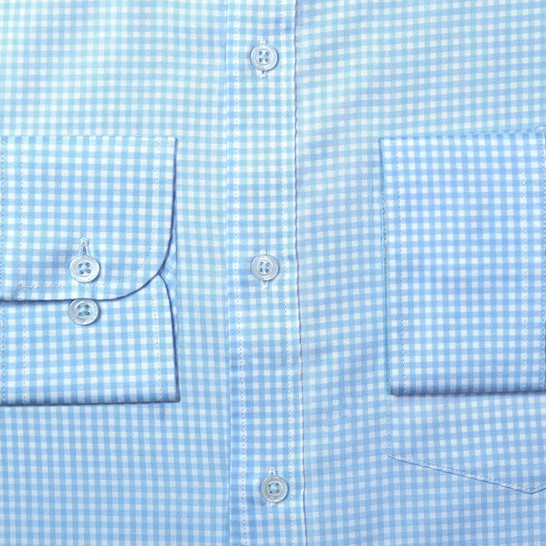 Gingham Check Shirt in Cloud Blue