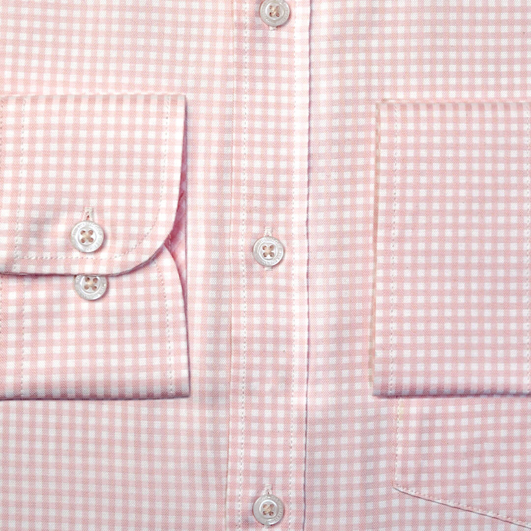 Gingham Check Shirt in Blush Pink
