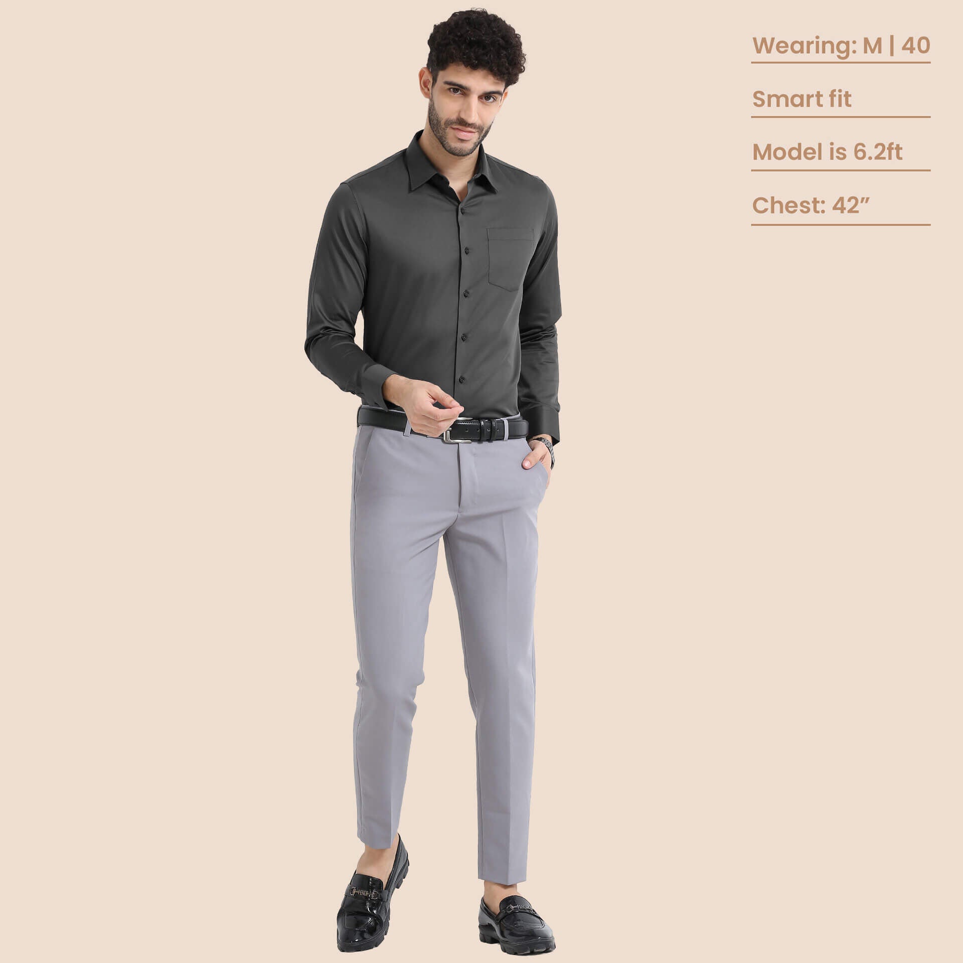 Cambridge Giza Cotton Shirt In Gun Metal