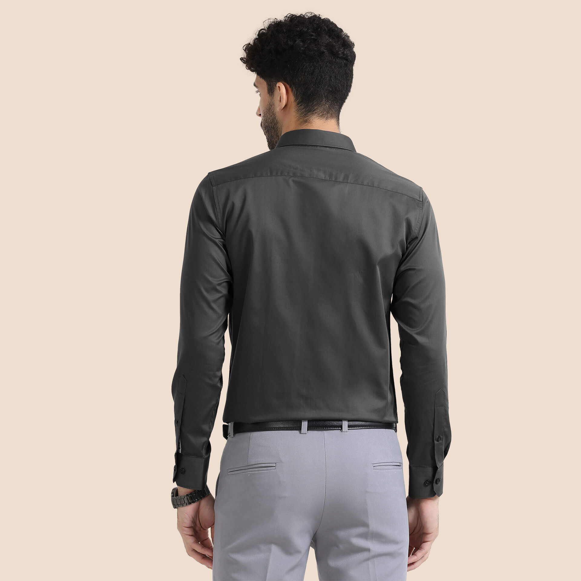 Cambridge Giza Cotton Shirt In Gun Metal