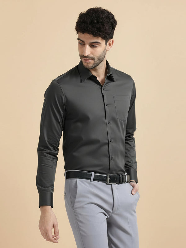 Cambridge Giza Cotton Shirt In Gun Metal