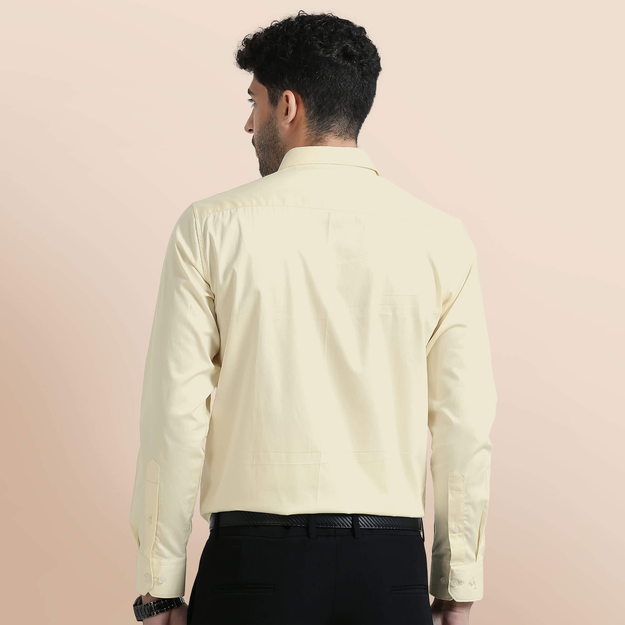 Cambridge Giza Cotton Shirt In Lemon Frost