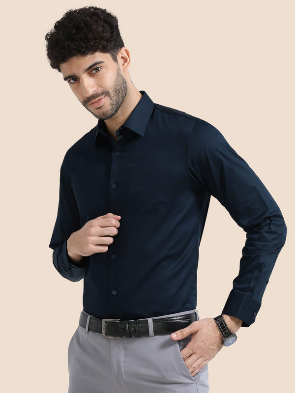 Cambridge Giza Cotton Shirt In Saphire