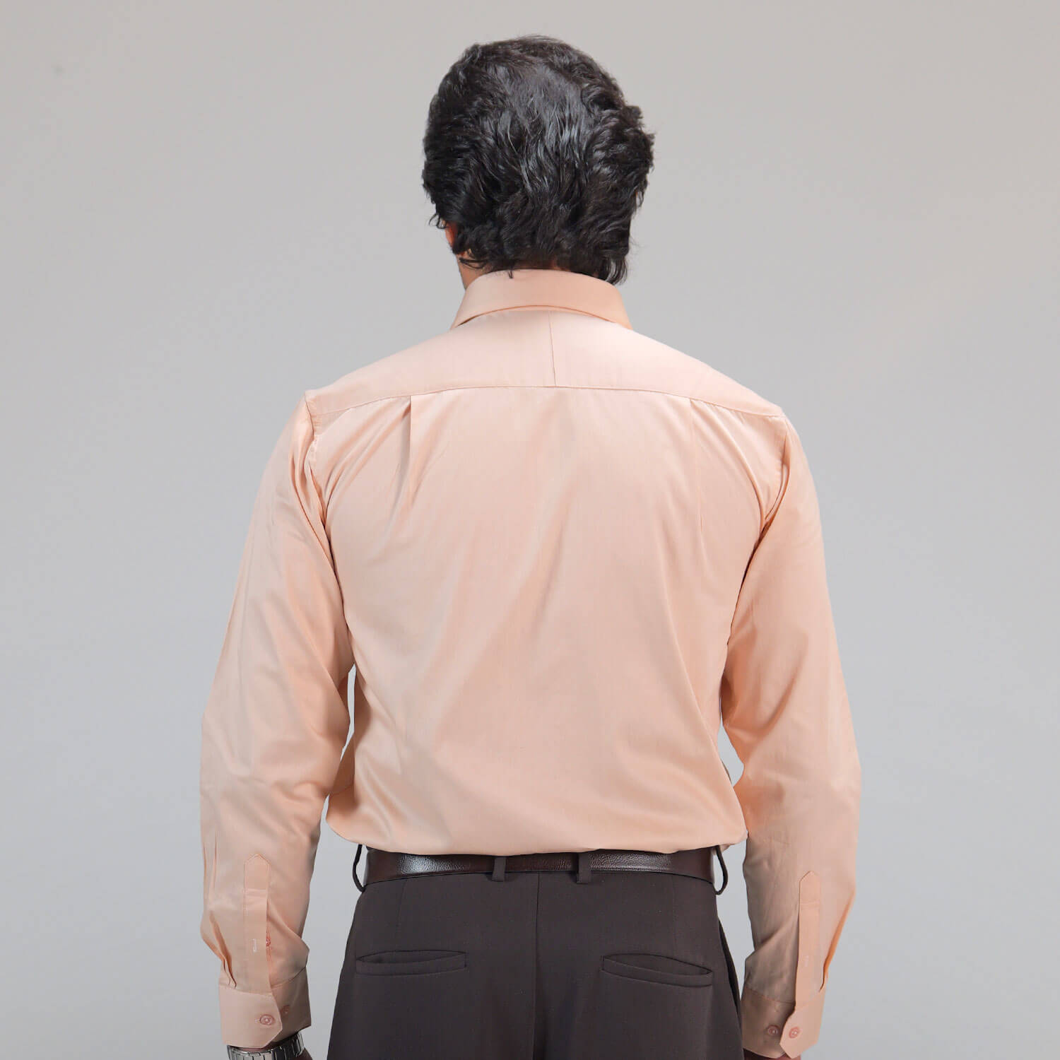 Cambridge Giza Cotton Shirt In Peach Fuzz