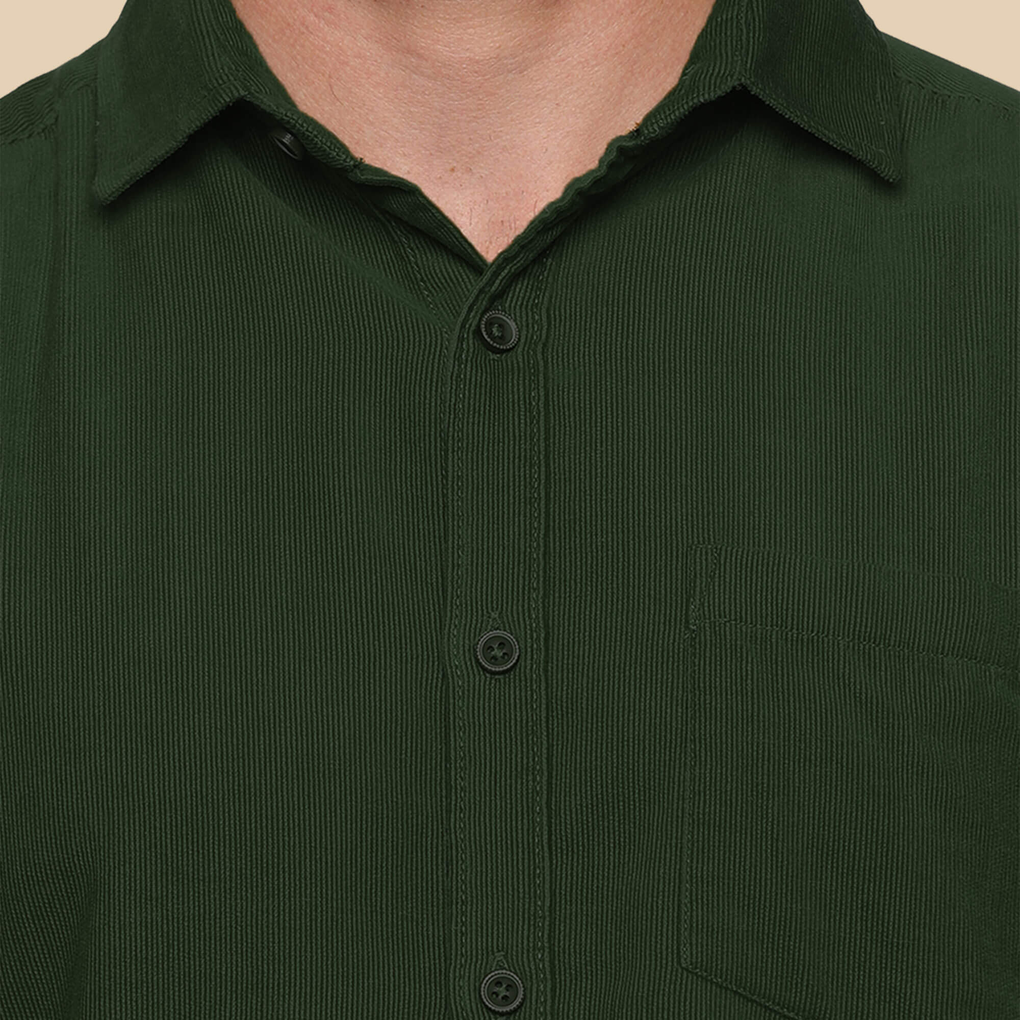 CRUISE CORDUROY SHIRT IN PINE GREEN