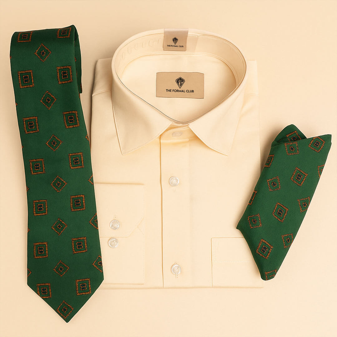 Regal Box Handmade Tie & Pocket Square in Emerald