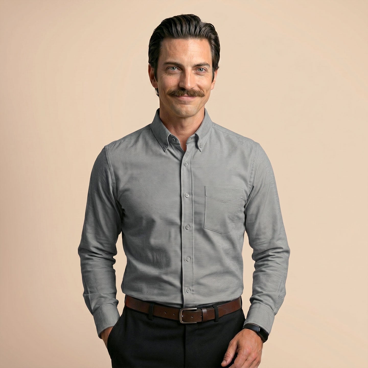 Regal Oxford Solid shirt in Ash Grey