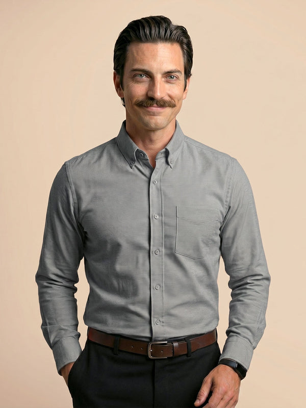 Regal Oxford Solid shirt in Ash Grey