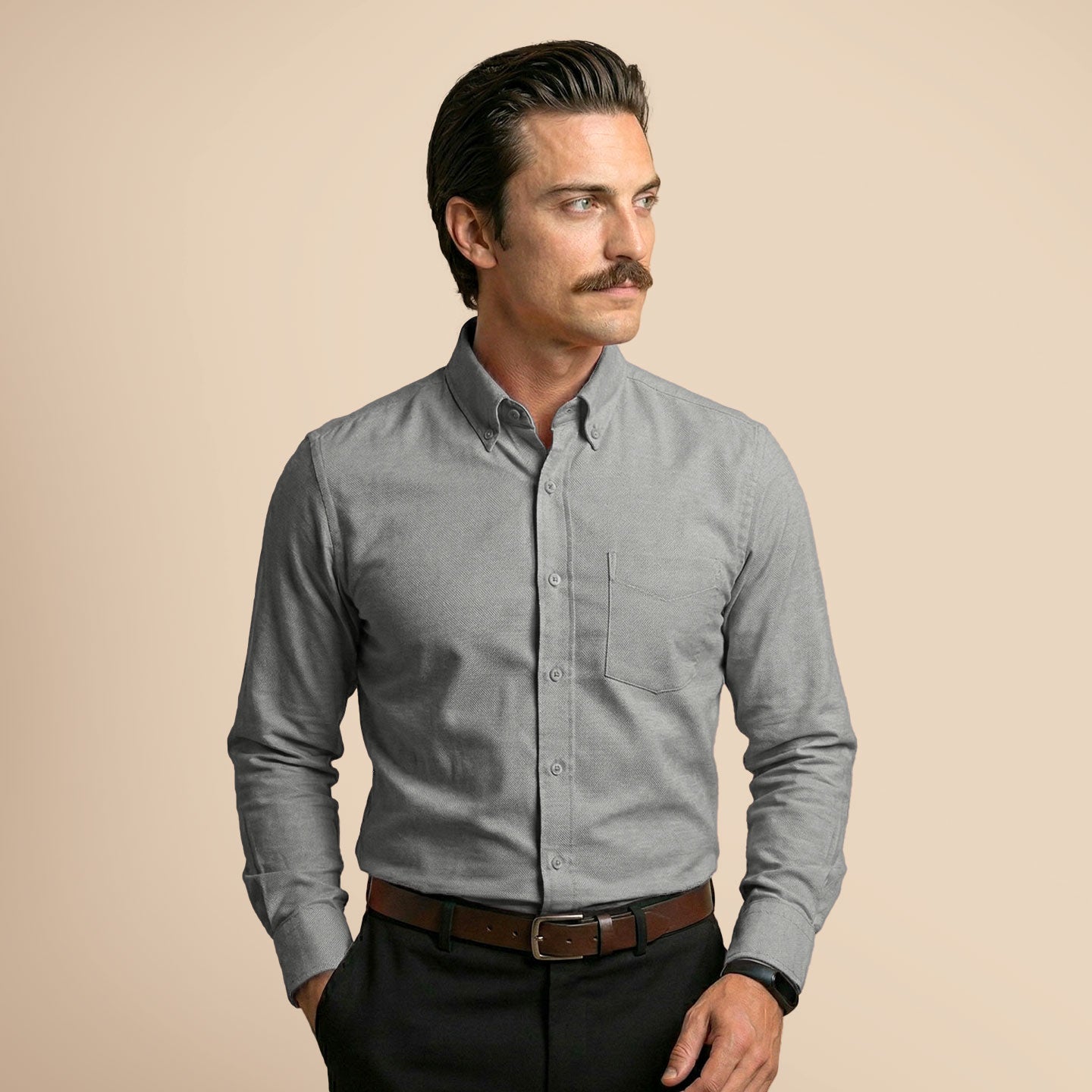 Regal Oxford Solid shirt in Ash Grey
