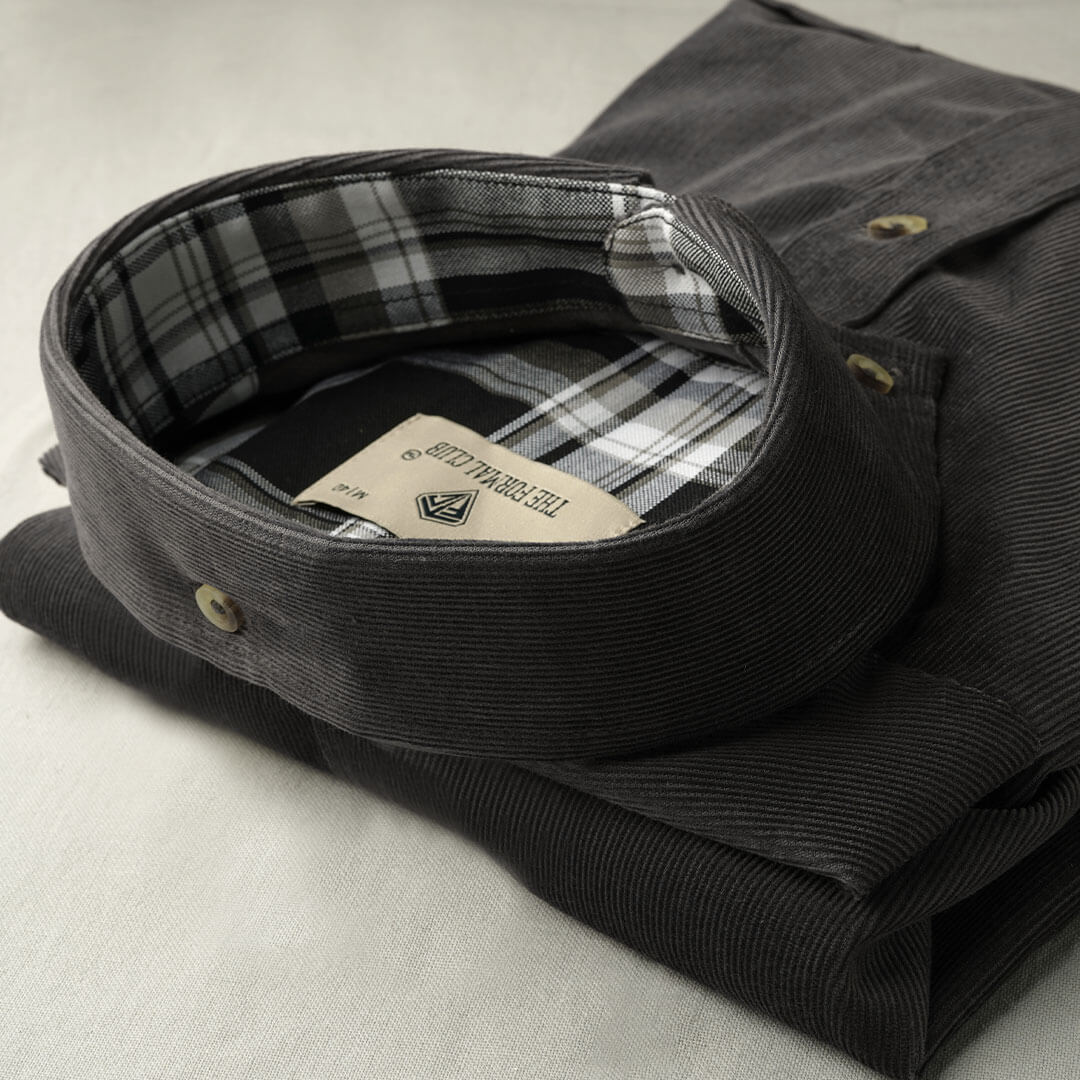Cruise Corduroy Shirt In Steel Grey