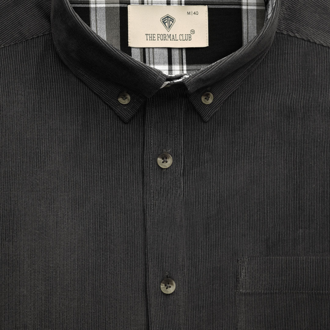Cruise Corduroy Shirt In Steel Grey
