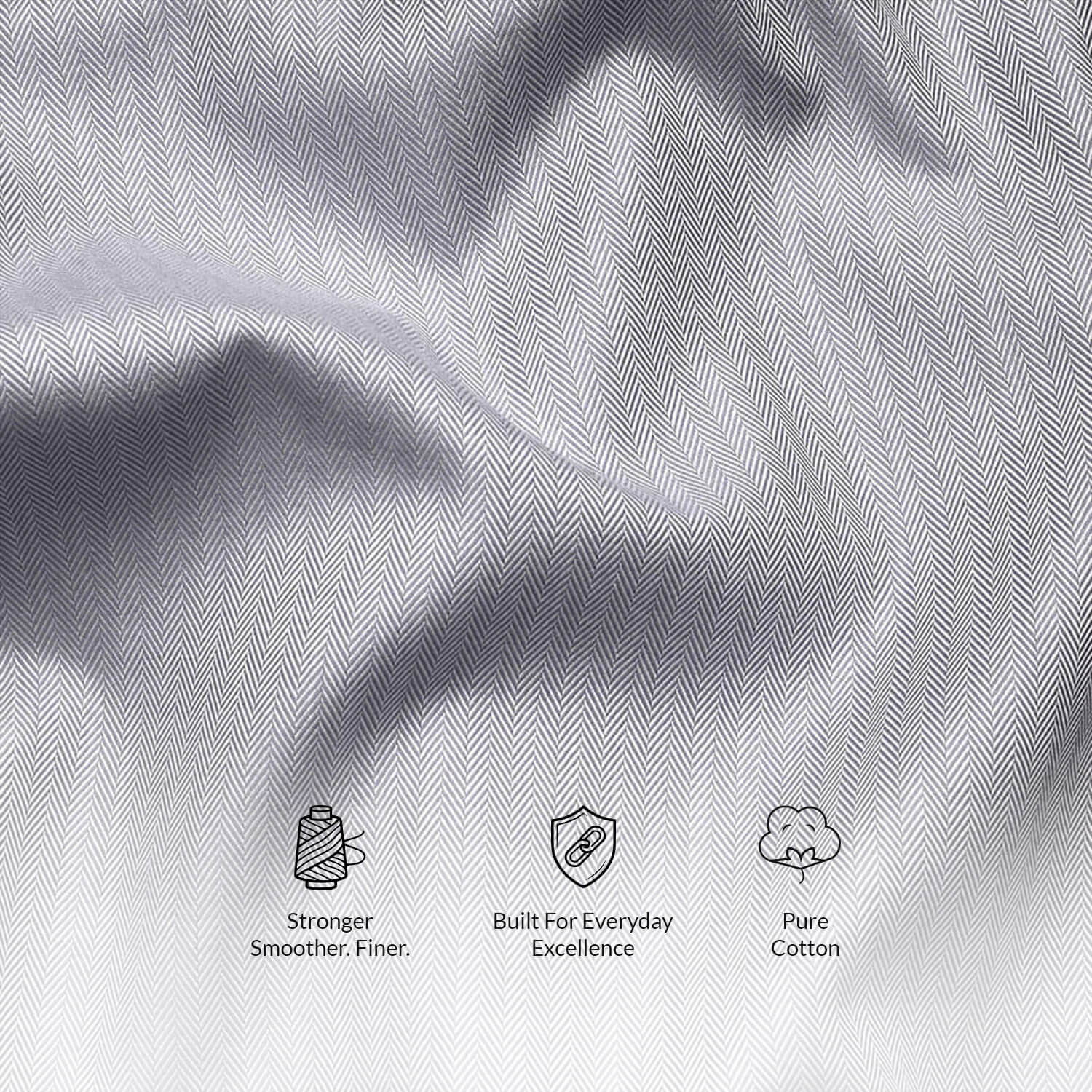 Imperial Herringbone 2 Ply Giza Shirt In Silver Grey