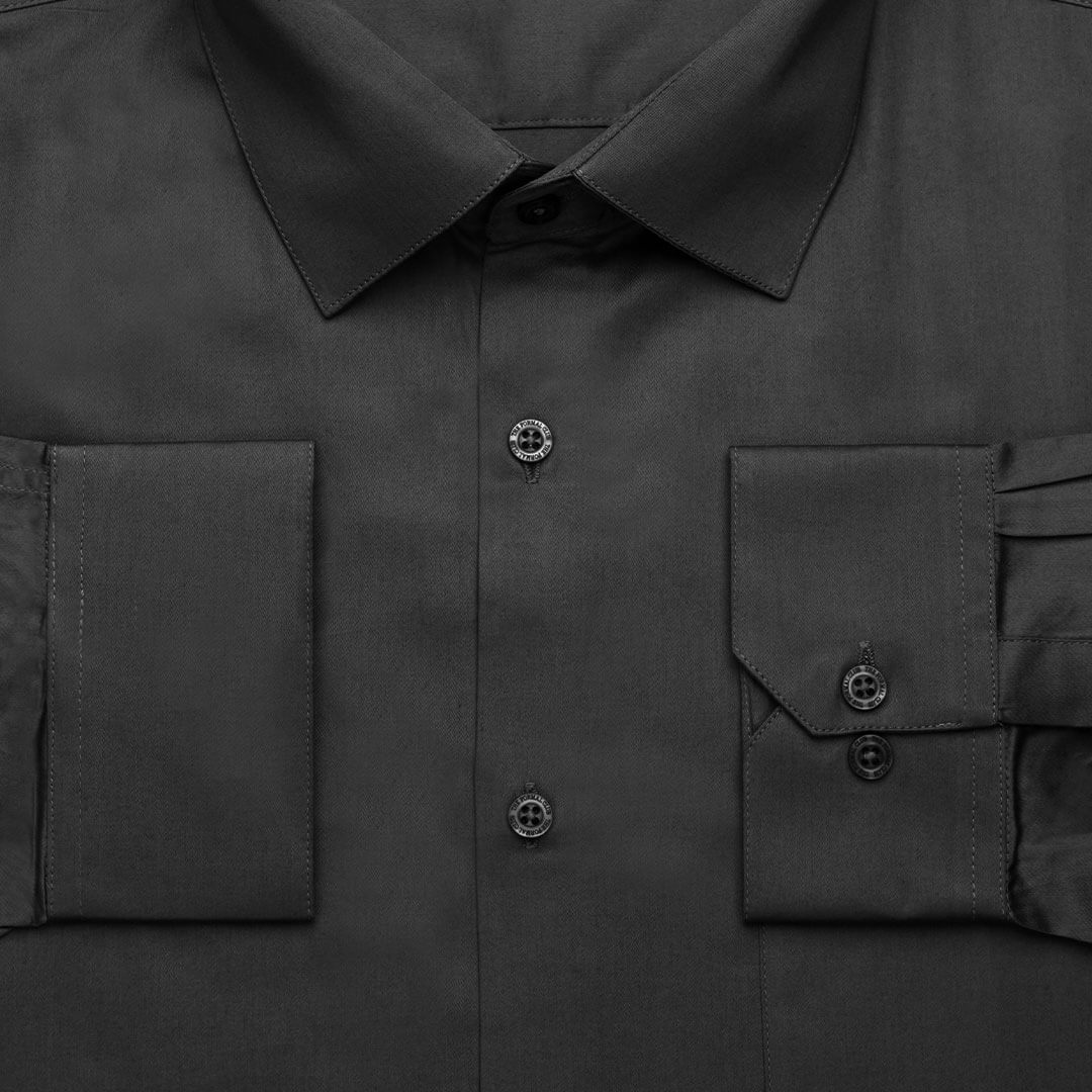 Cambridge Giza Cotton Shirt In Gun Metal