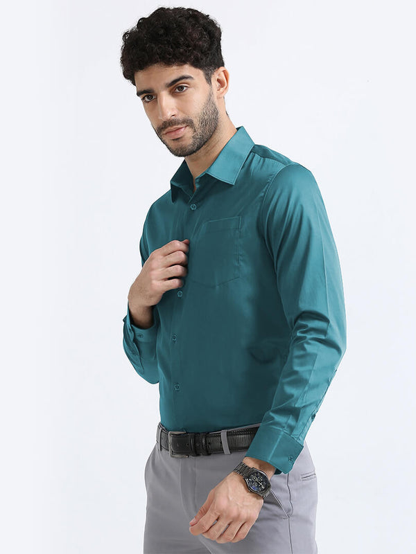 Cambridge Giza Cotton Shirt In Teal