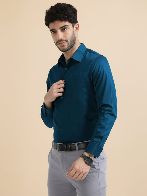 Cambridge Giza Cotton Shirt In Slate Blue