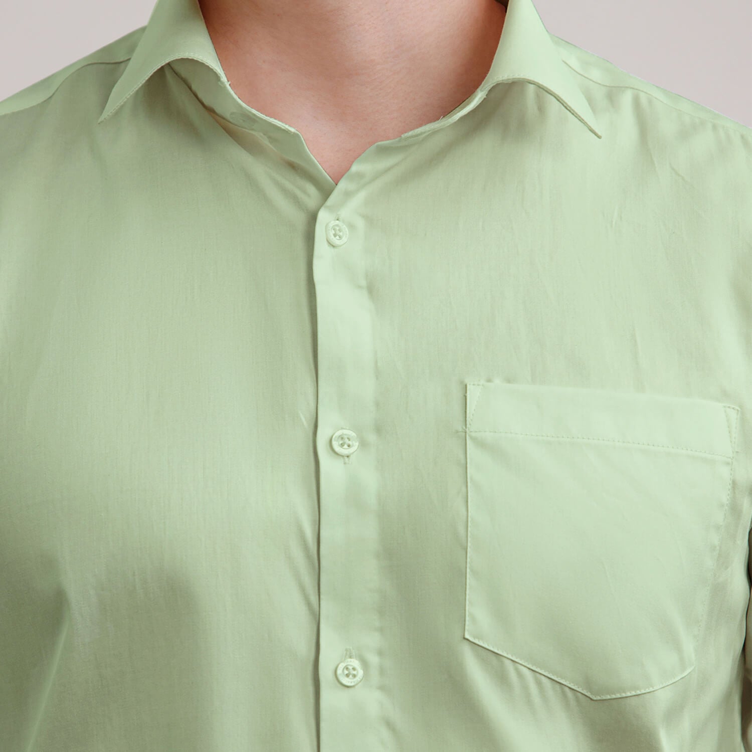 French Cuff Giza Cotton Shirt In Moss Green