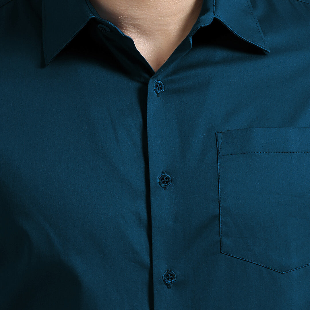 Cambridge Giza Cotton Shirt In Slate Blue