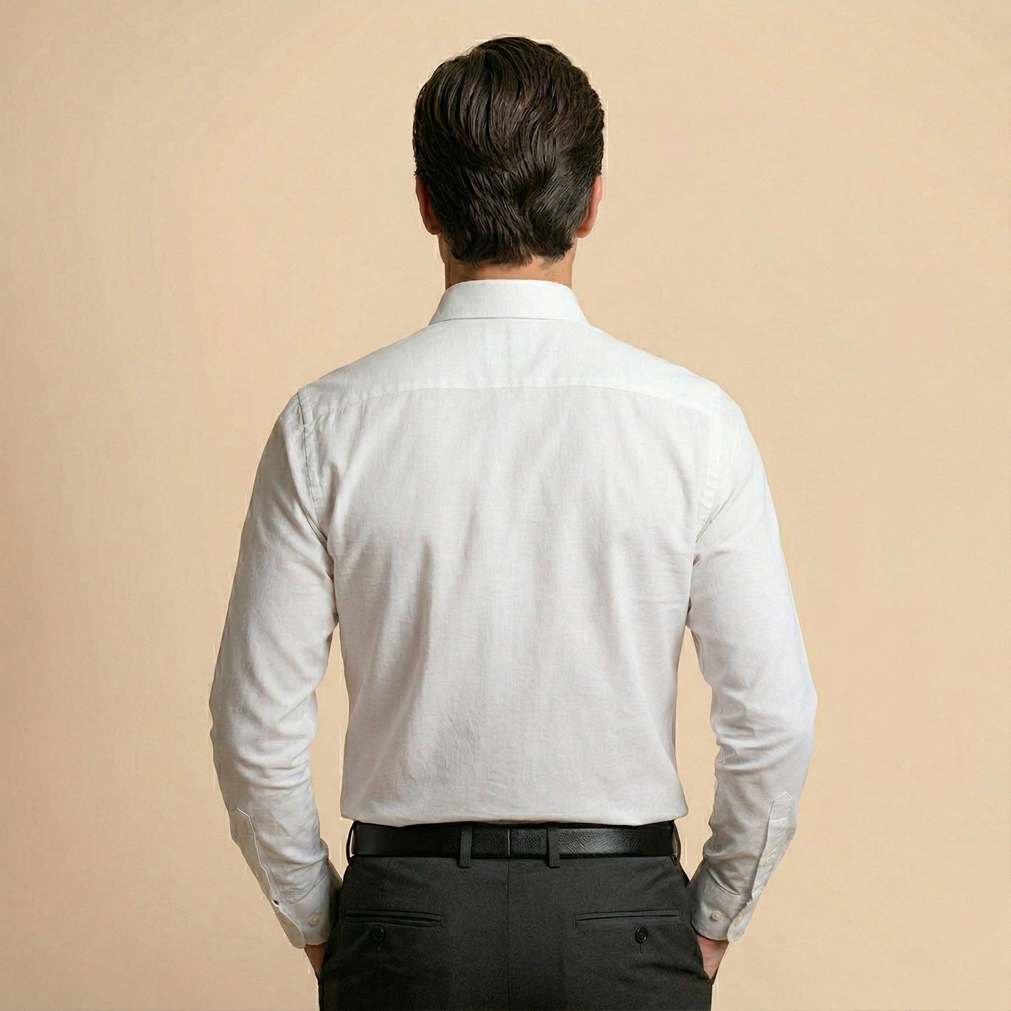 Hampstead 2 Ply Giza Cotton Shirt in Pearl White
