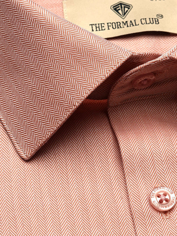 Imperial Herringbone 2 Ply Giza Shirt In Flamingo