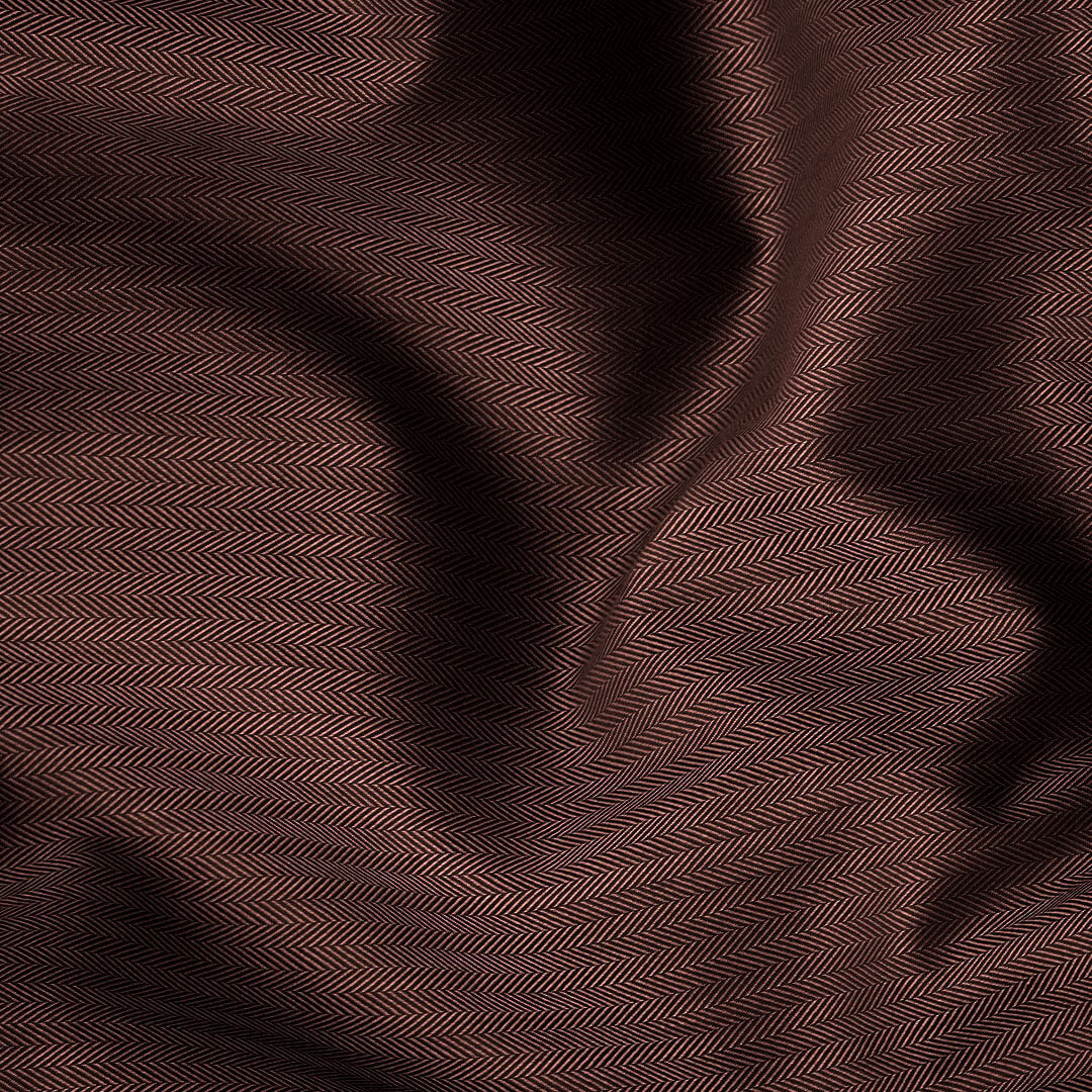 Imperial Herringbone 2 Ply Giza Shirt In Ash Brown