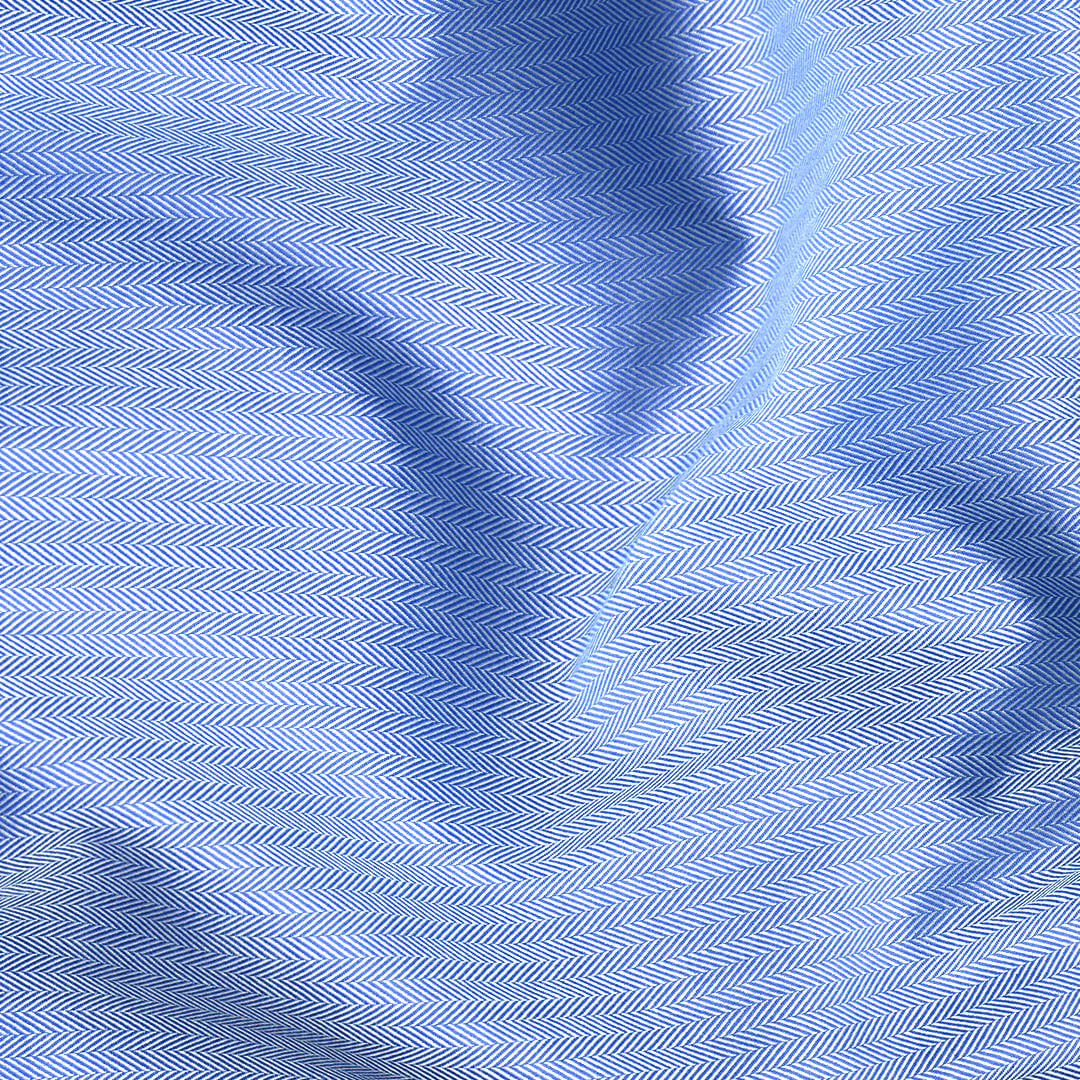 Imperial Herringbone 2 Ply Giza Shirt In Cornflower