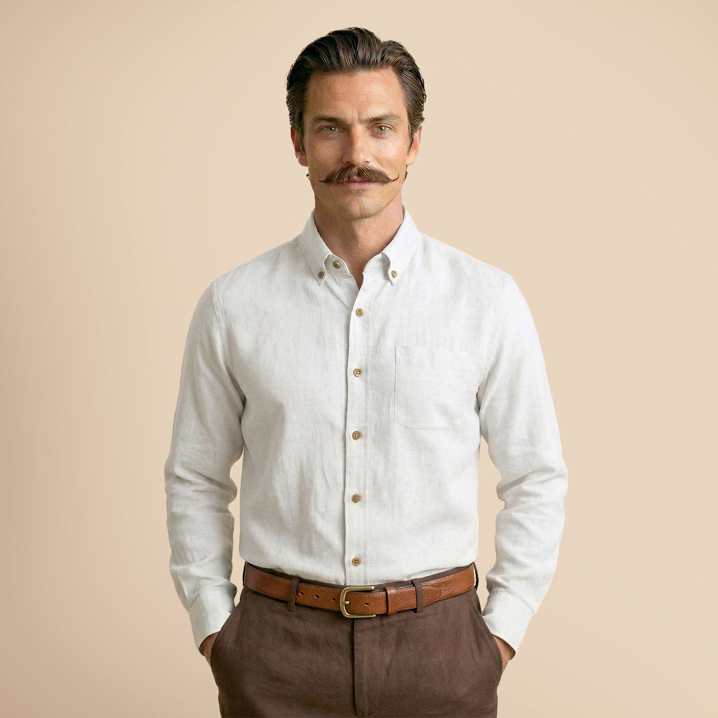 Breeze Linen Full Sleeves Shirt In Ivory