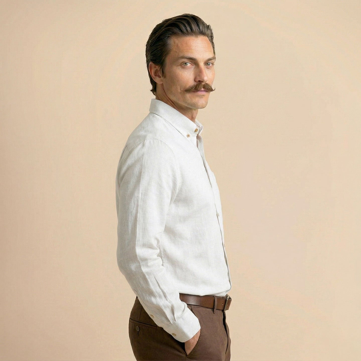 Breeze Linen Full Sleeves Shirt In Ivory