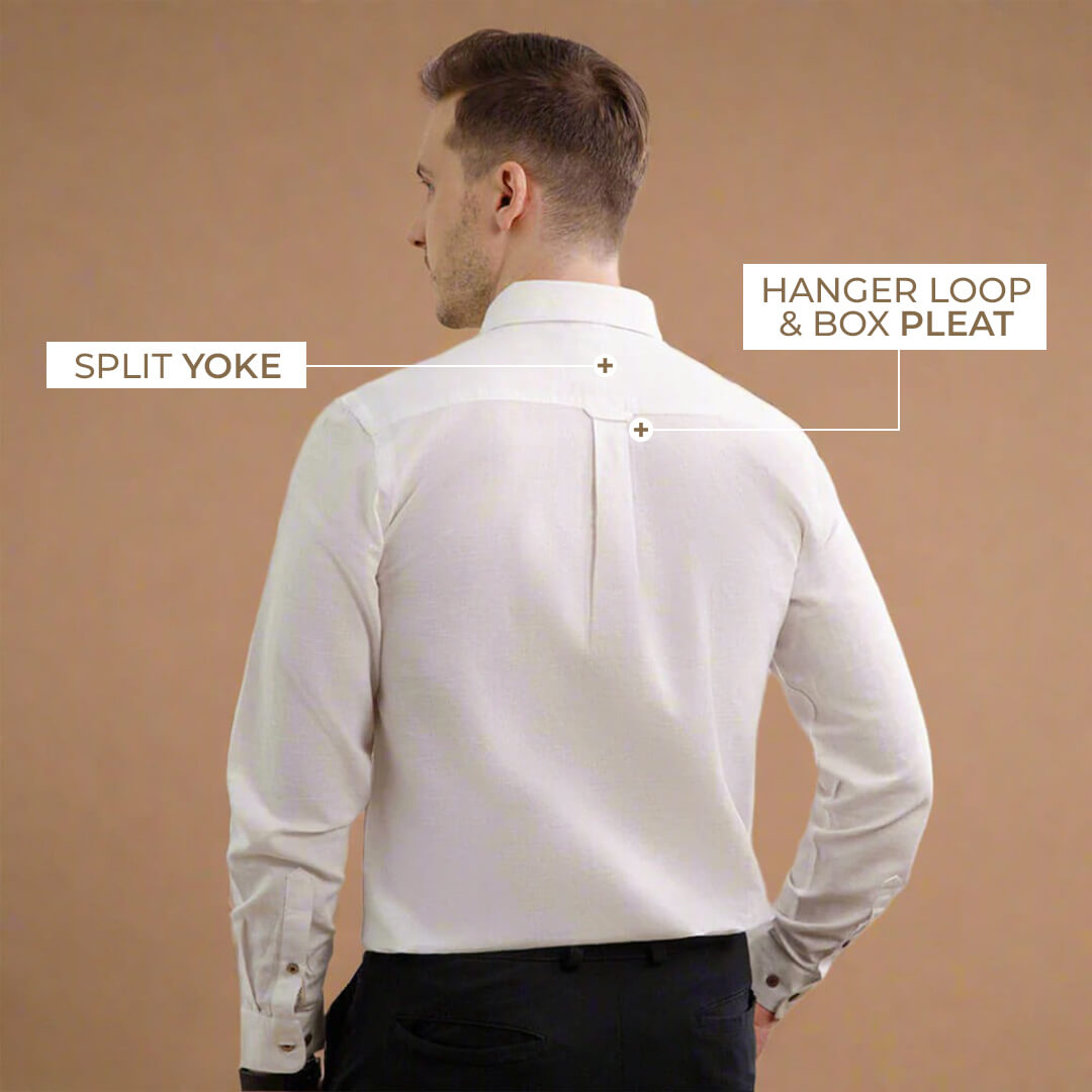 Breeze Linen Full Sleeves Shirt In Ivory