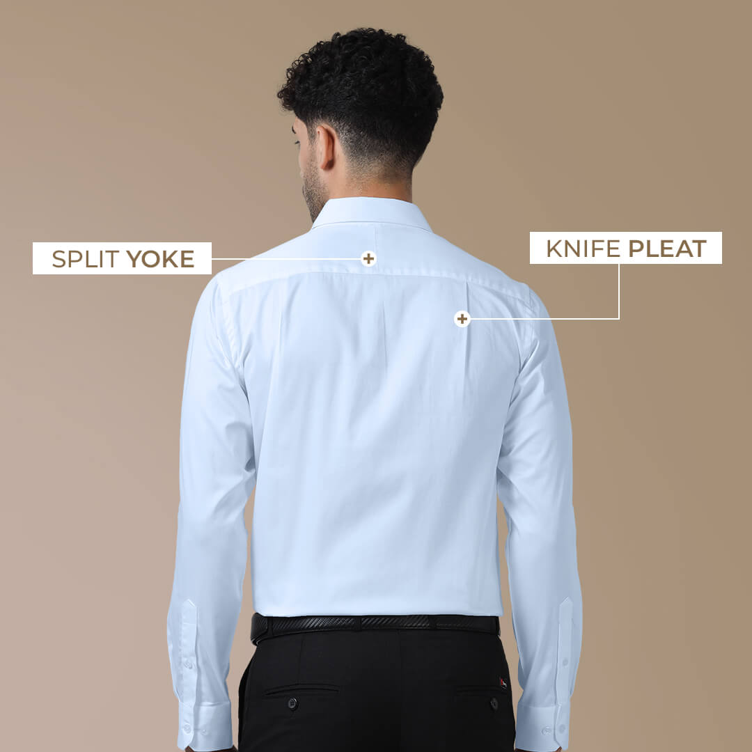 Cambridge Giza Cotton Shirt In Ice Blue