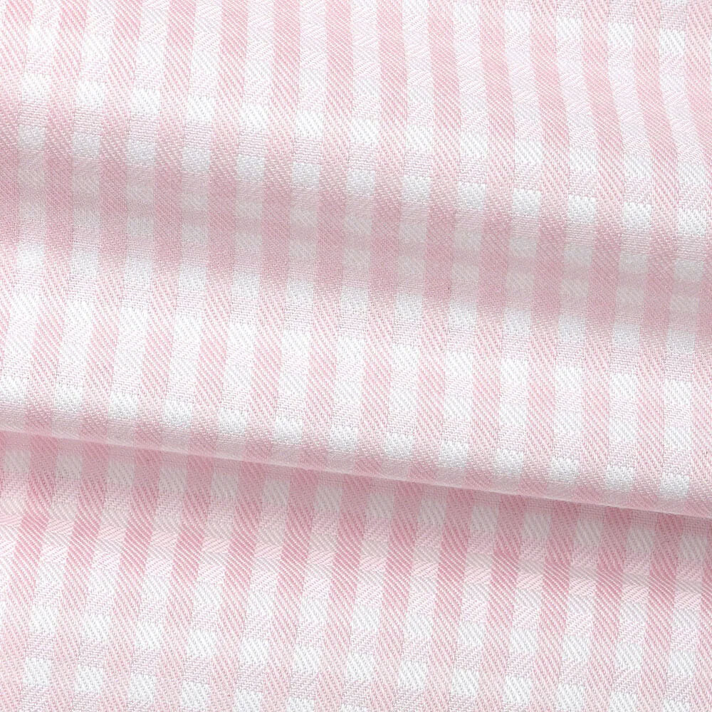Gingham 2 Ply Check Shirt In Blush Pink