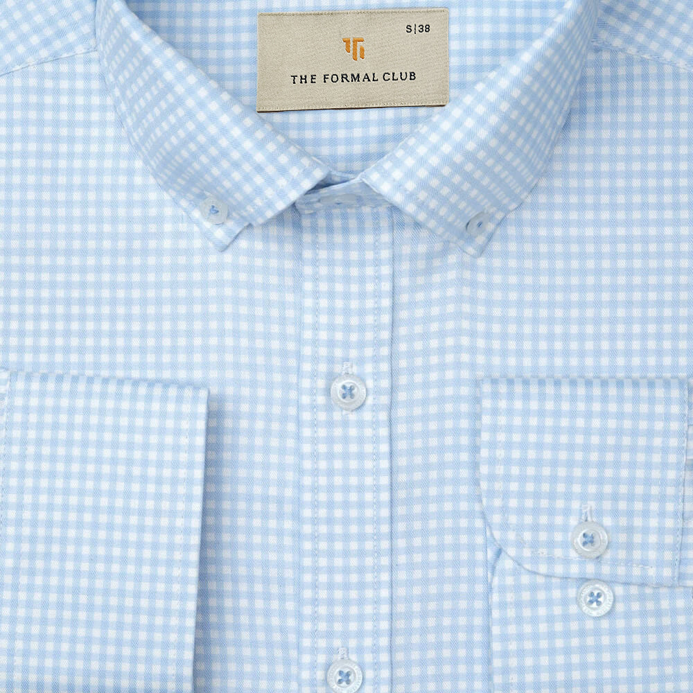 light blue off the shoulder prom dress Ash Check Shirt – Gorsuch