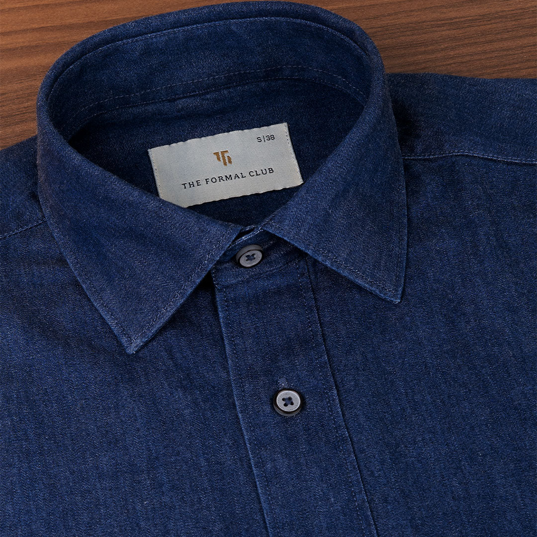 The Legend Denim Mens Shirt In Indigo