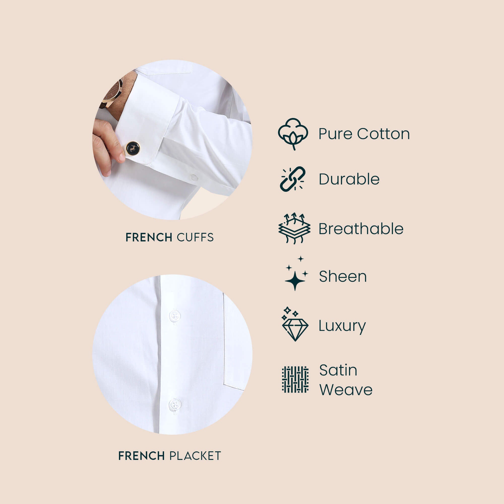 French Cuff Giza Cotton Shirt In Snow