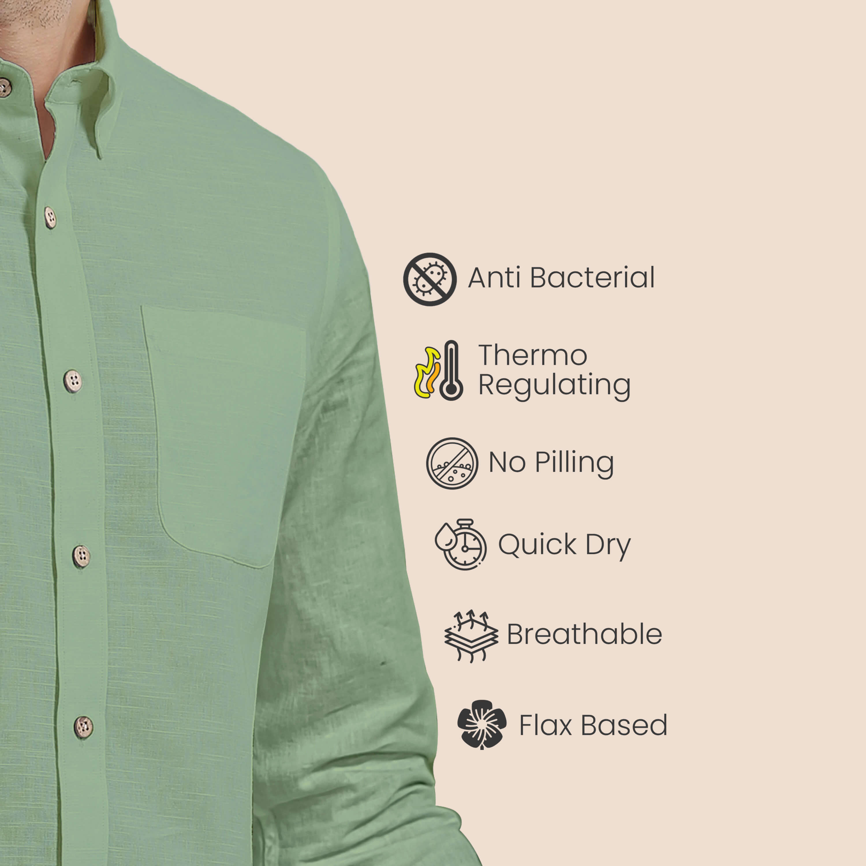 Breeze Linen Shirt In Leaf Green