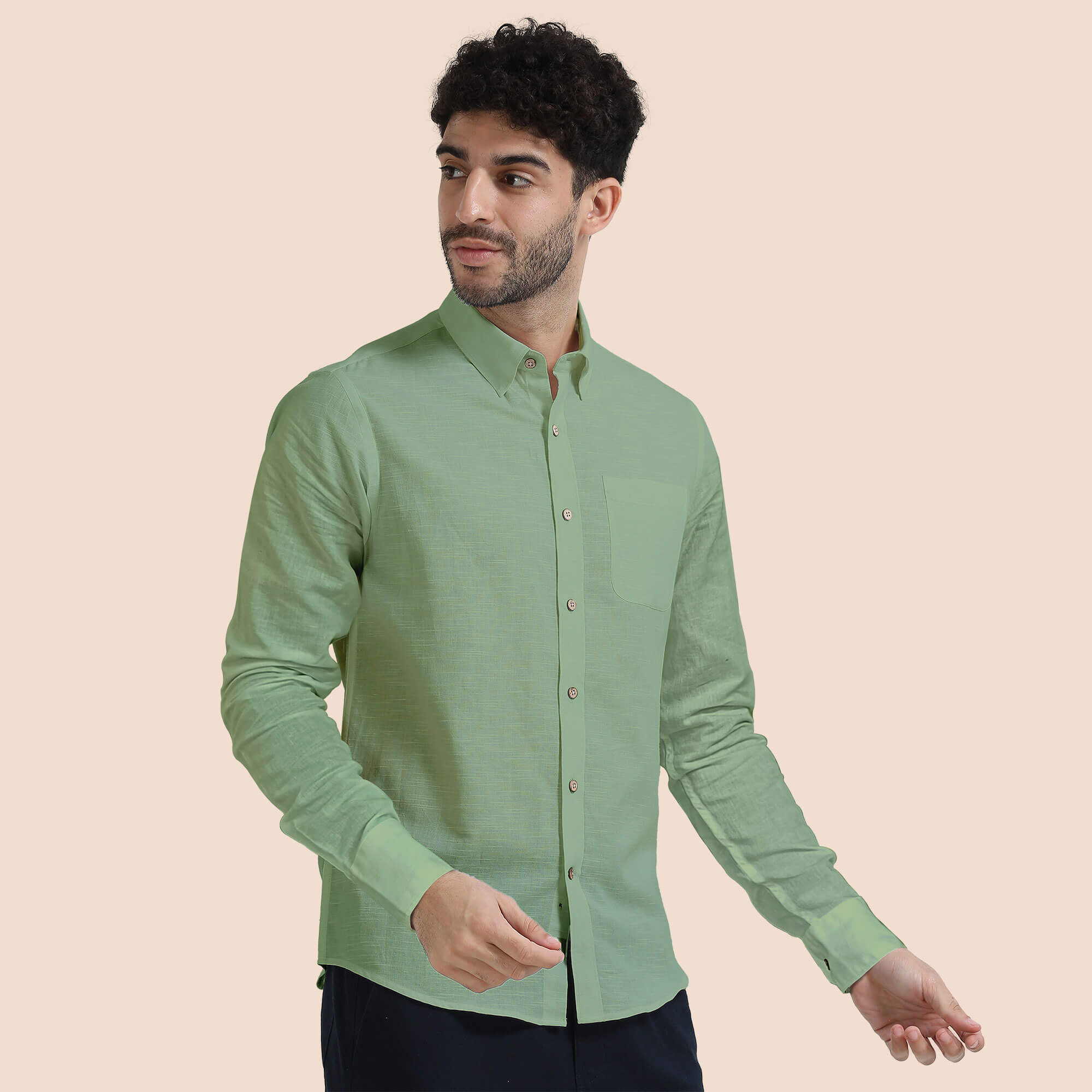 Breeze Linen Shirt In Leaf Green