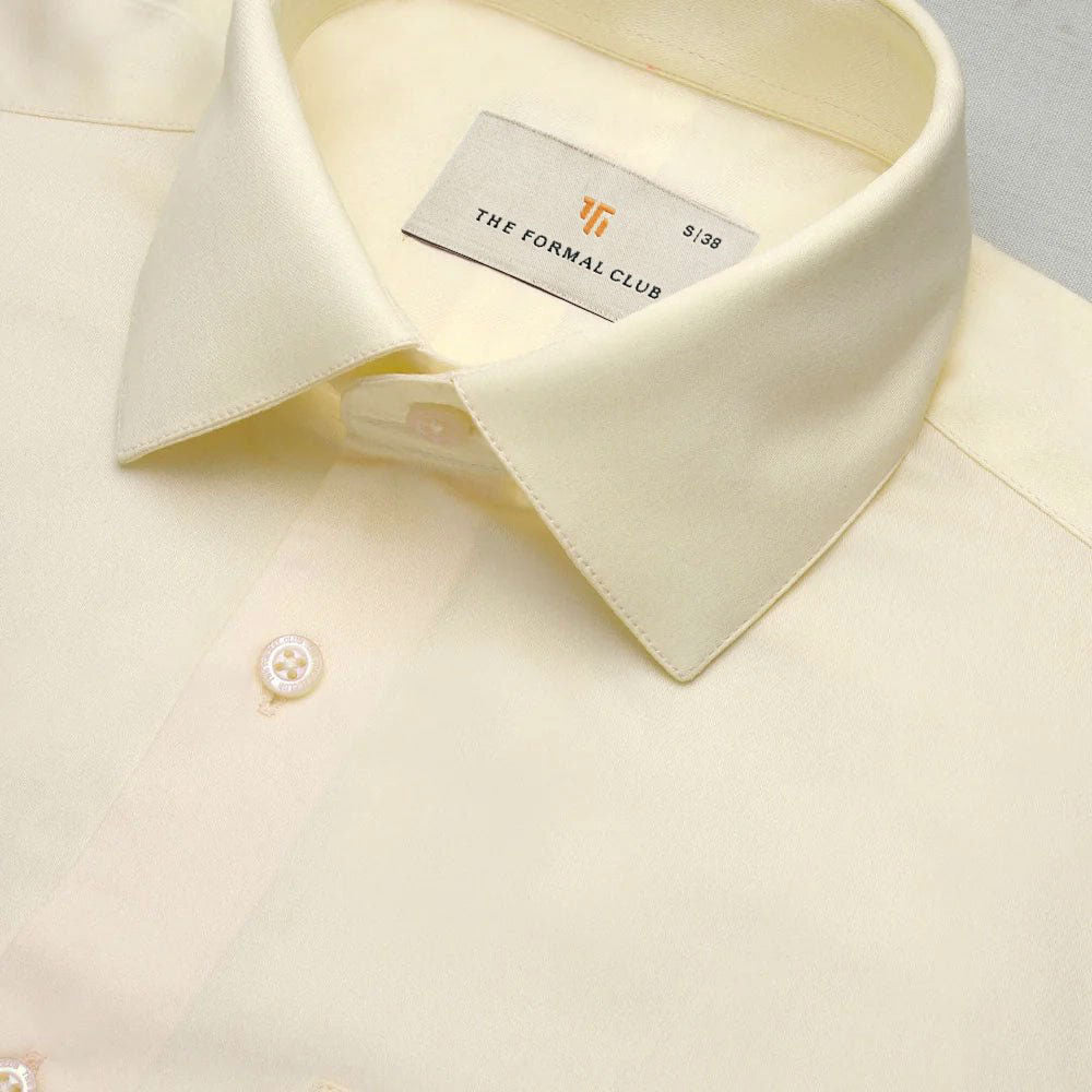 Premium Best-Seller Giza Shirt In Lemon Frost & Cobalt/Wine Tie Combo