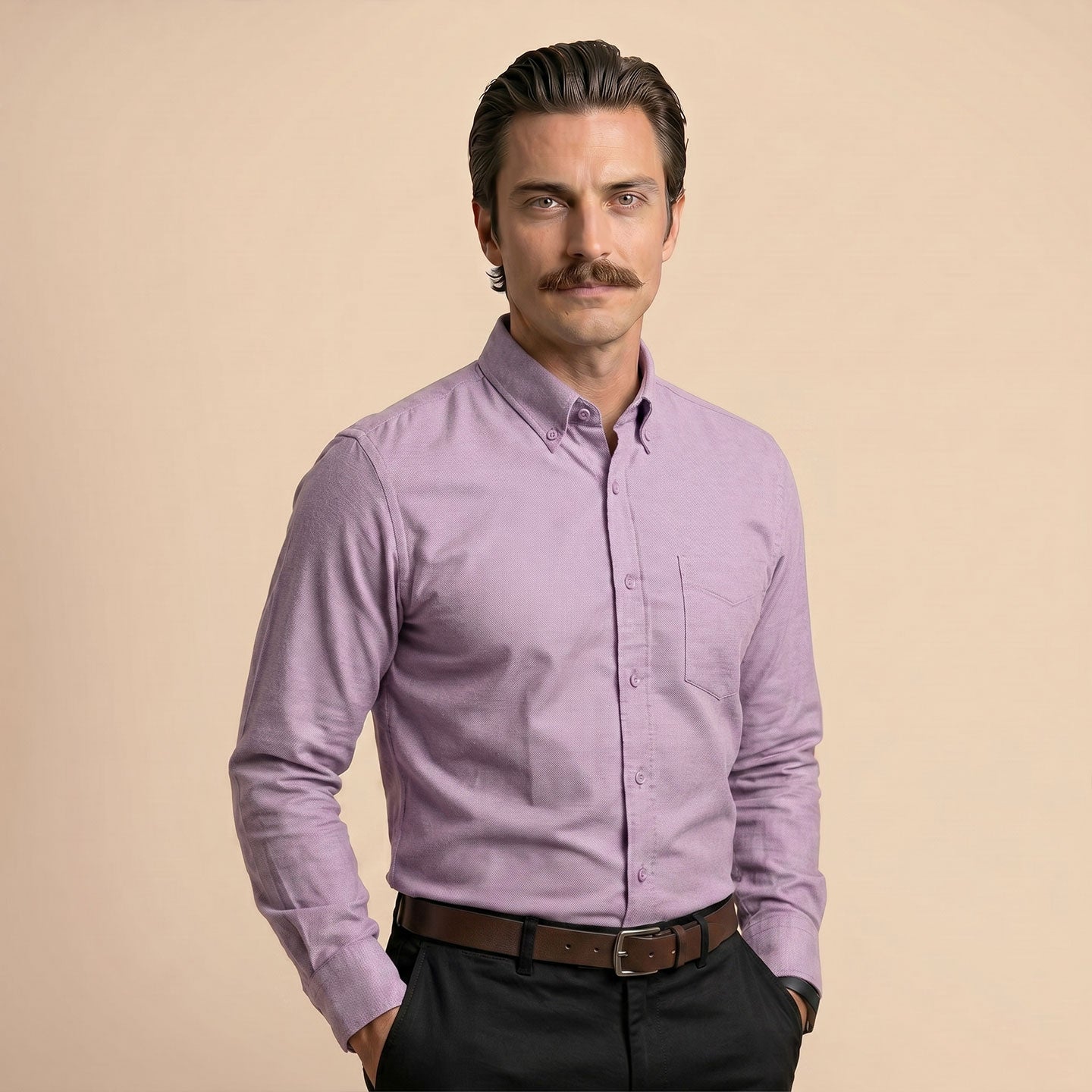 Regal Oxford Solid Shirt In Lilac