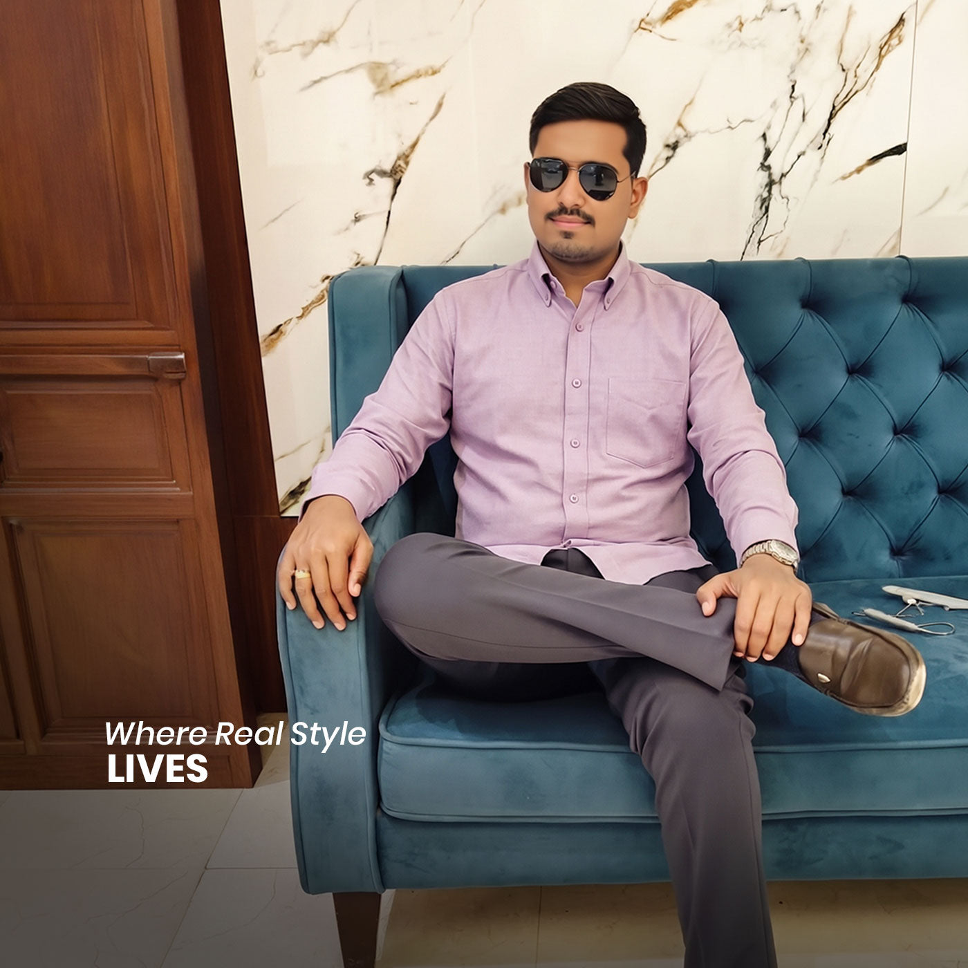 Regal Oxford Solid Shirt In Lilac