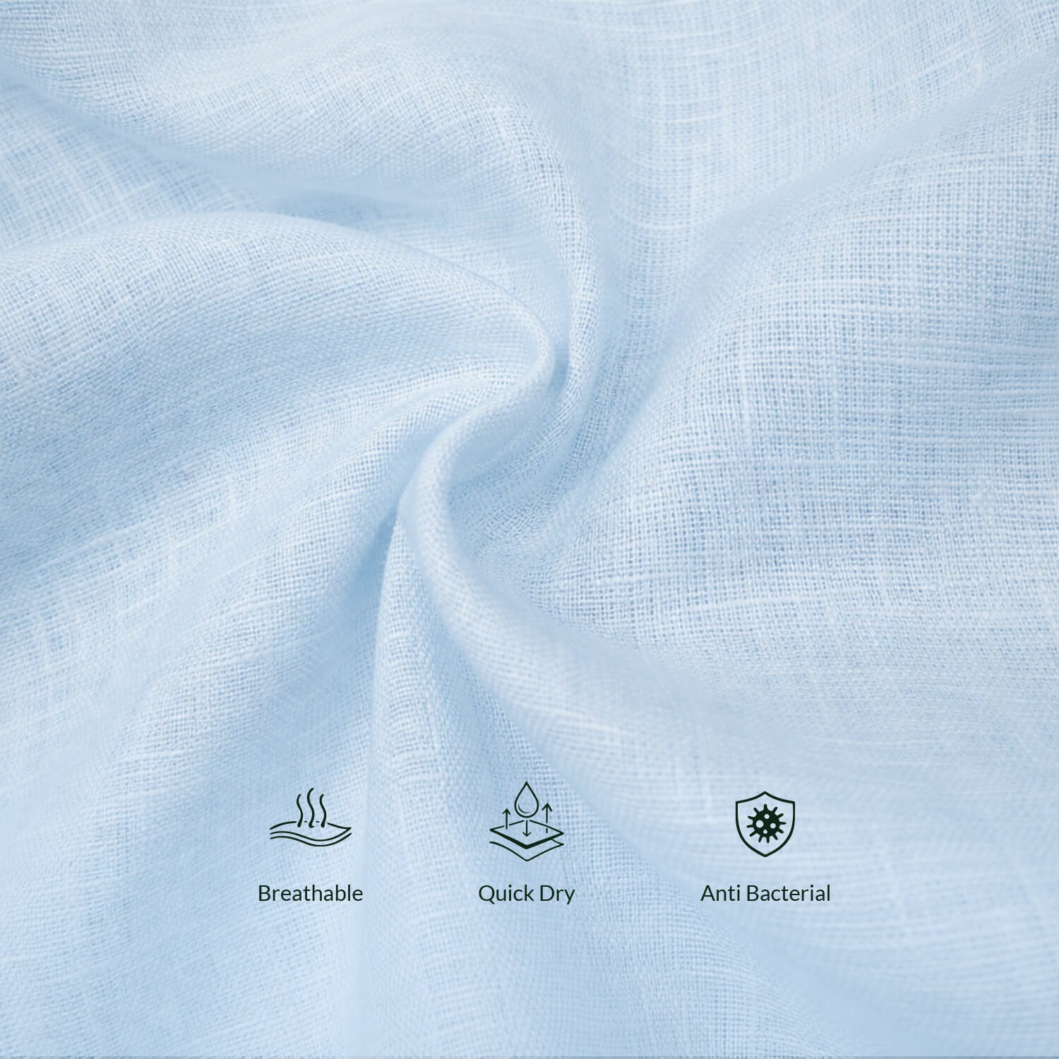 Breeze Linen Full Sleeves Shirt In Baby Blue