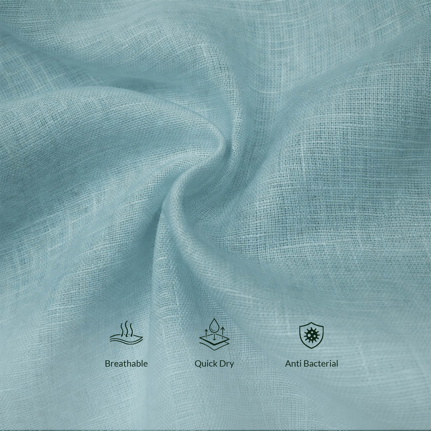 Breeze Linen Full Sleeves Shirt In Seaweed