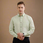 Breeze Linen Full Sleeves Shirt In Leaf Green