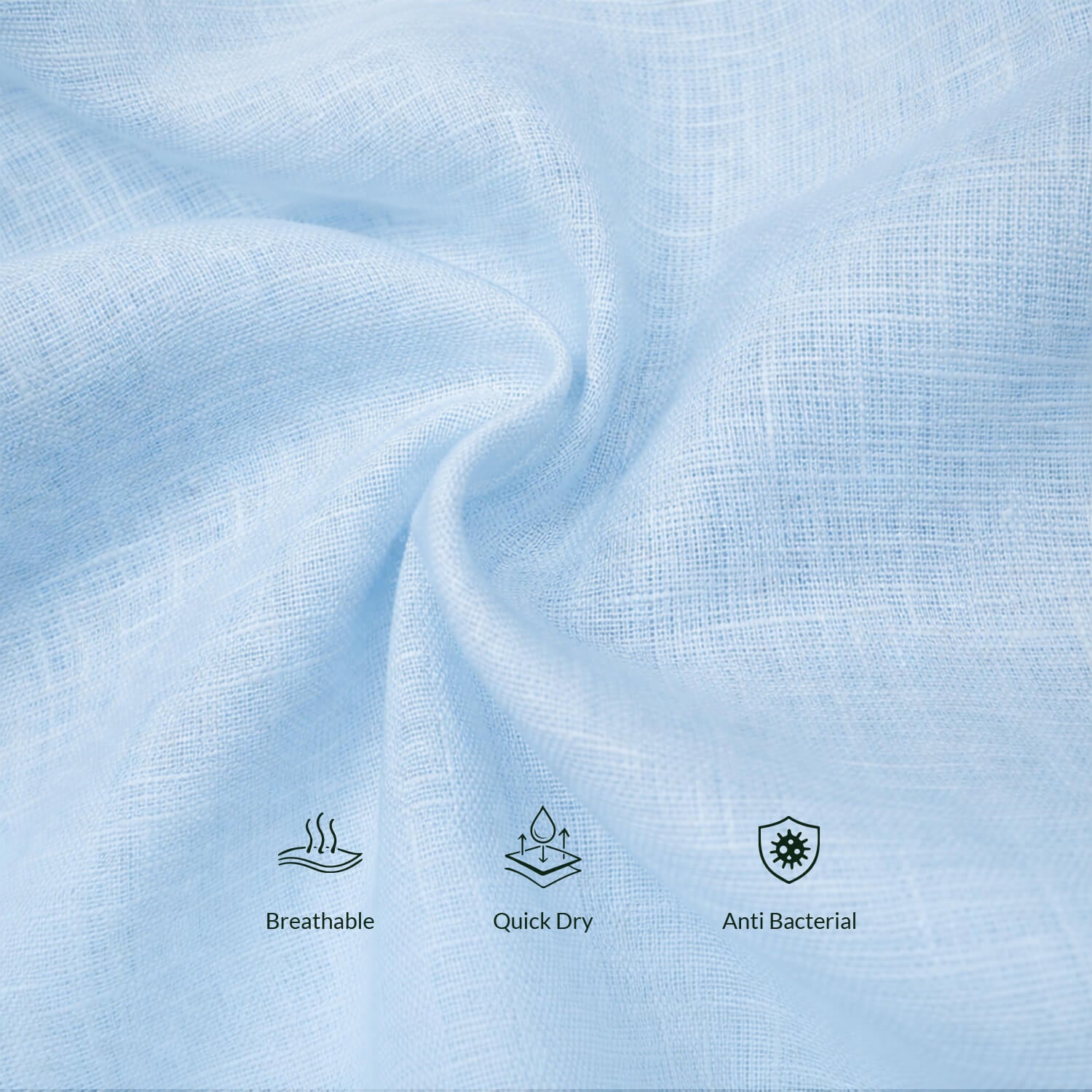 Breeze Linen Half Sleeves Shirt In Powder Blue