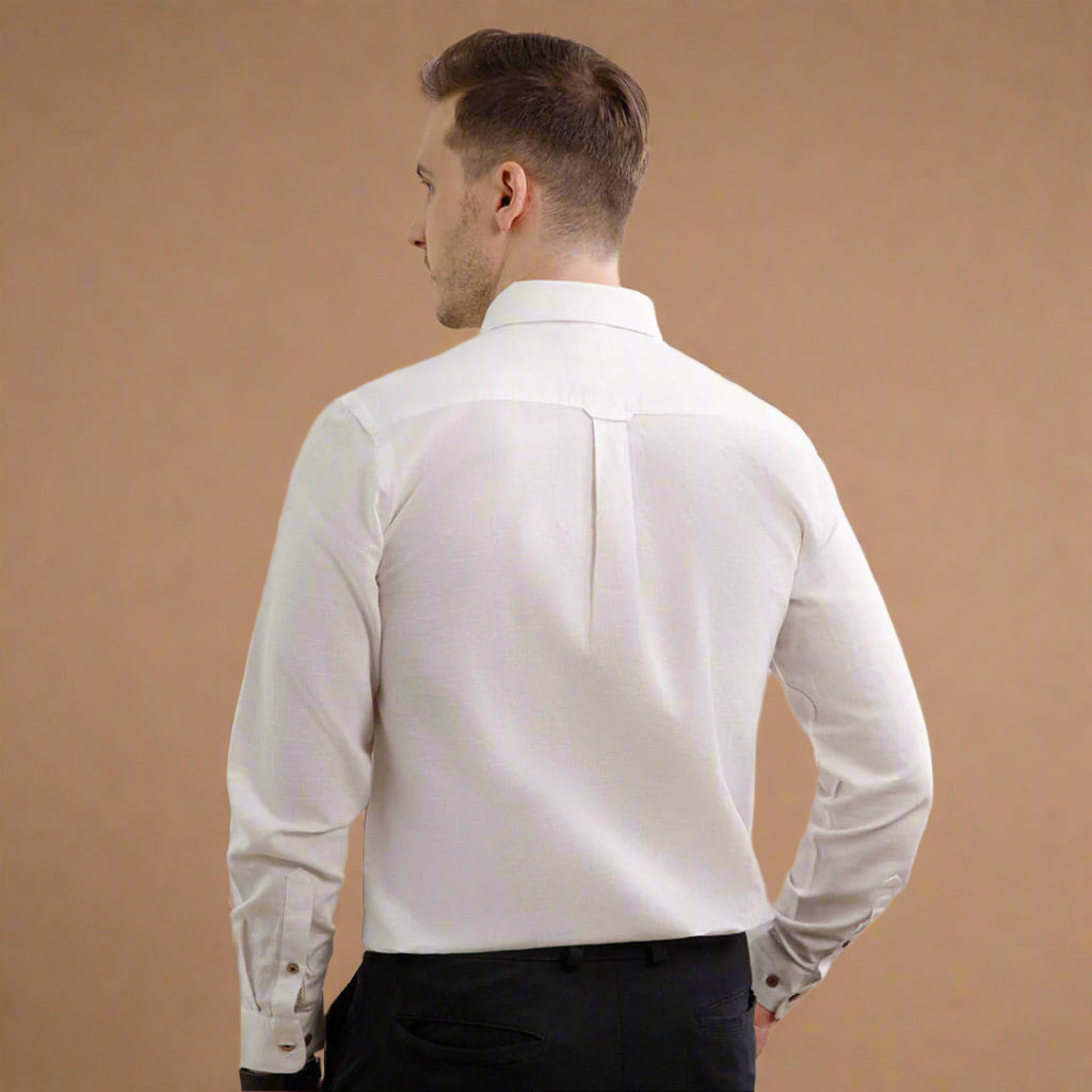 Breeze Linen Full Sleeves Shirt In Ivory