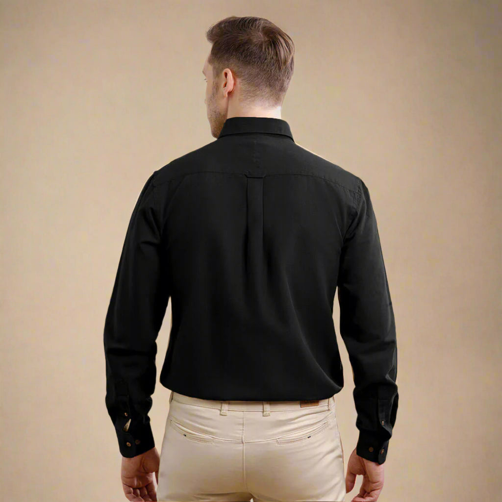 Breeze Linen Full Sleeves Shirt In Midnight