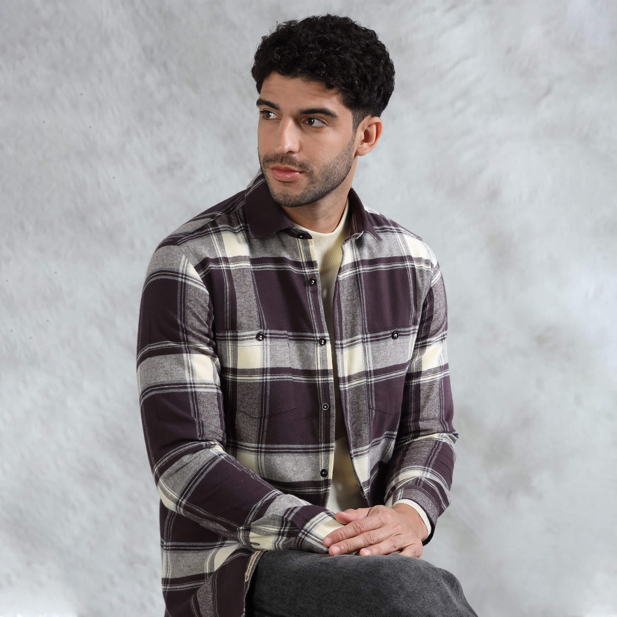 Lumber Flannel Check Shirt In Mocha