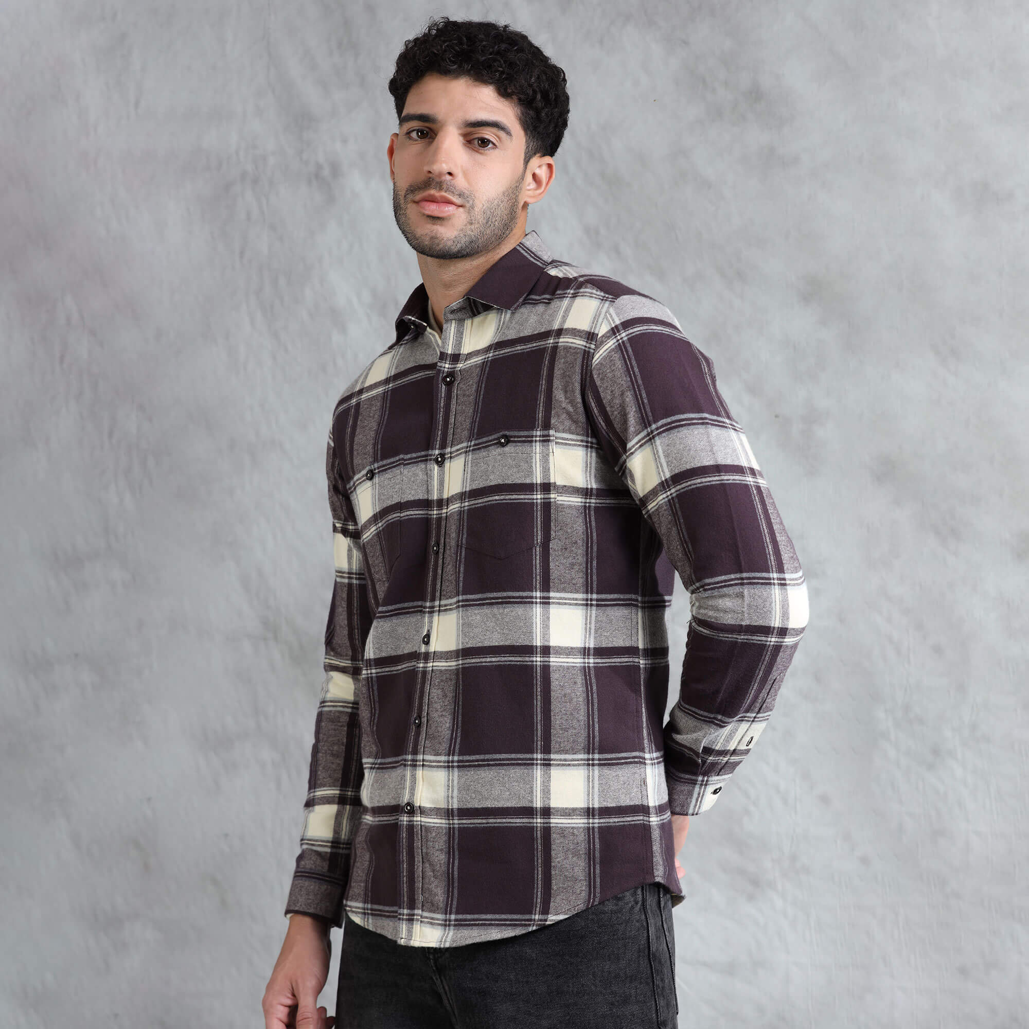 Lumber Flannel Check Shirt In Mocha